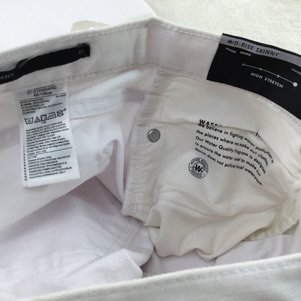 NWT BANANA REPUBLIC WHITE DENIM RAG HEM JEAN 27 - Picture 8 of 12